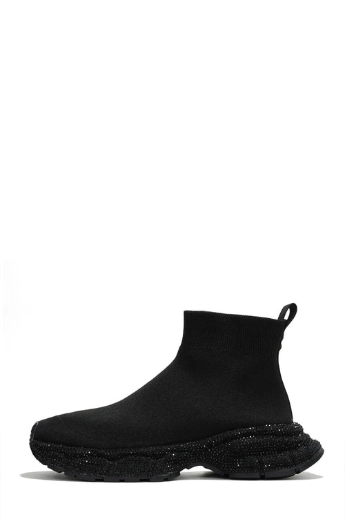 Black Crystal Sock Sneaker