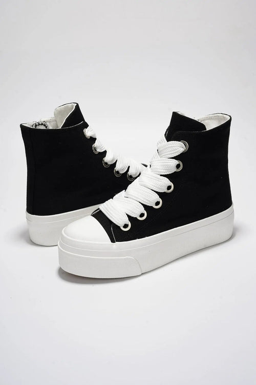 Black Canvas Platform High Top